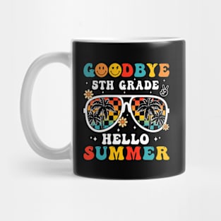 Goodbye 5th Grade Hello Summer Groovy Retro Last Day Of School Mug